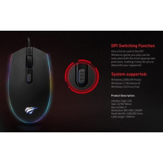 Gamingmus - Havit GAMENOTE gamingmus med 1200 DPI