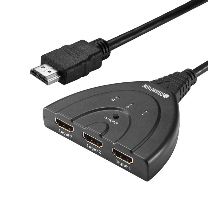 Skärmkabel & skärmadapter - Champion HDMI-switch 3x1 i 4K