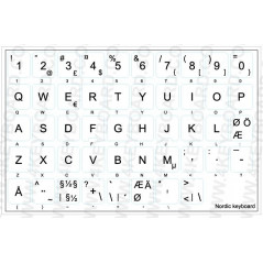 Klistermärken för utländska tangentbord, Nordisk (SE/DK/FI/NO) (11x13mm)