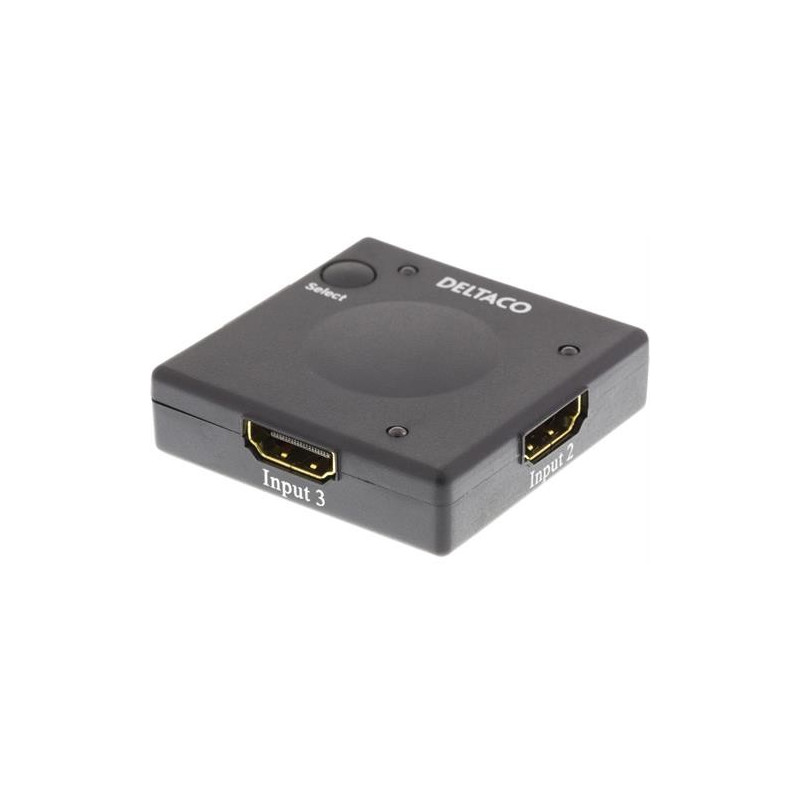 Skärmkabel & skärmadapter - Deltaco HDMI-switch med tre ingångar