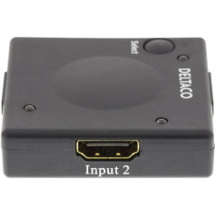 Skärmkabel & skärmadapter - Deltaco HDMI-switch med tre ingångar
