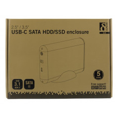 Kabinett för hårddisk - USB 3.1-kabinett för intern 2.5"-3.5" SATA-hårddisk