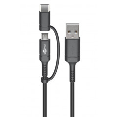 USB-kablar & USB-hubb - Goobay USB 2.0 till Micro-USB och USB-C med adapter