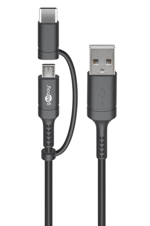 Goobay USB 2.0 till Micro-USB och USB-C med adapter