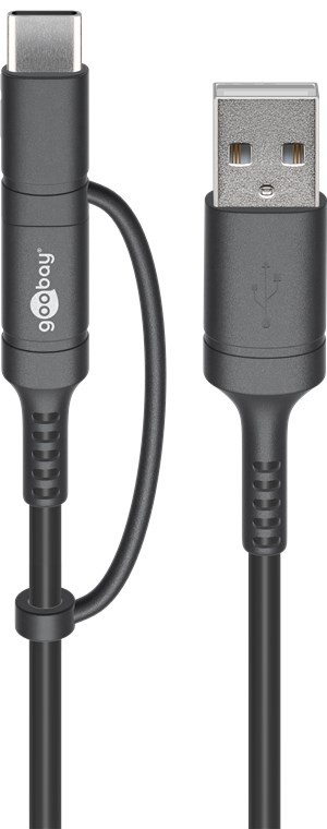 Goobay 71892 Cavo USB 2.0 Da USB-C A Micro B – 1 Metro – Per Ricarica E Sincronizzazione Dati – Colore Nero