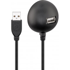 USB-kablar & USB-hubb - USB 2.0 förlängningskabel med stabil 1-ports hubb
