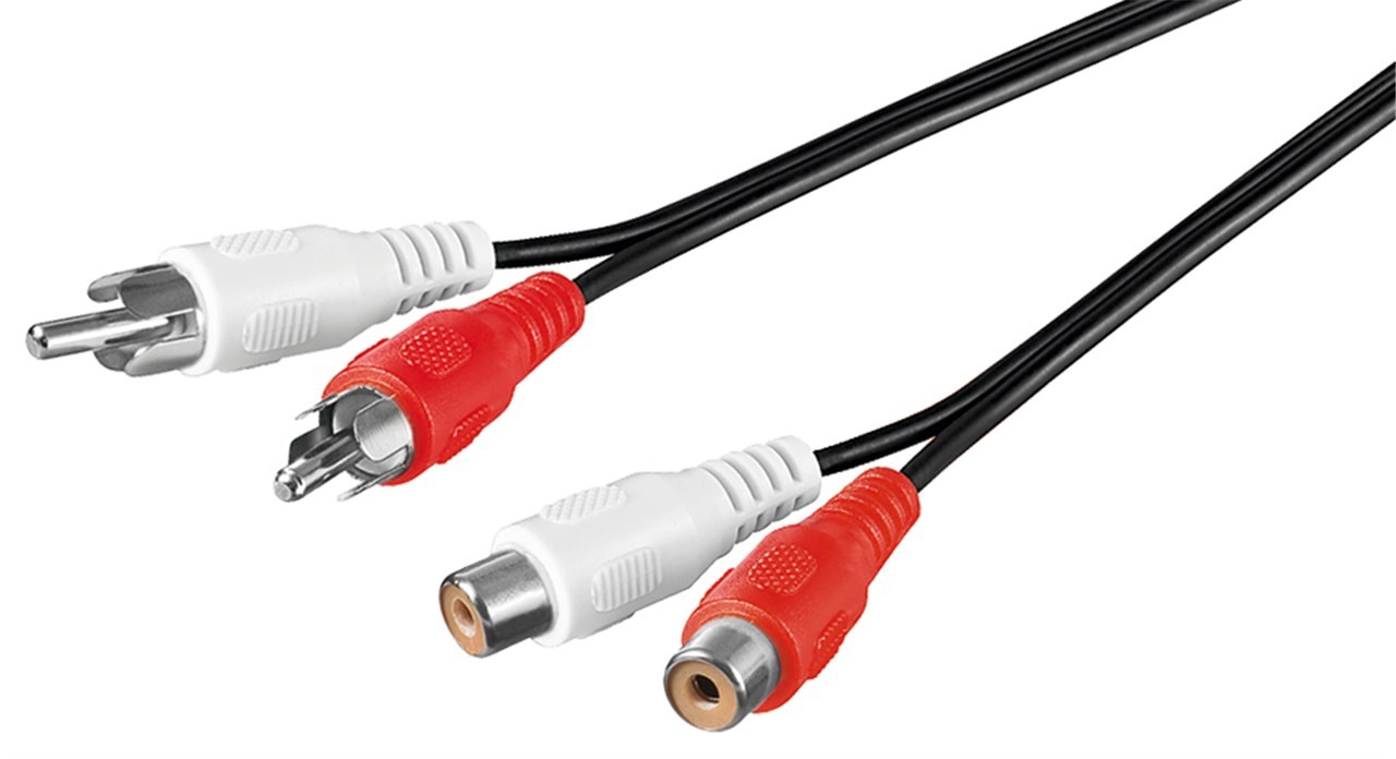 Goobay ljudkabel 2x RCA hane till hona (1.5 meter)