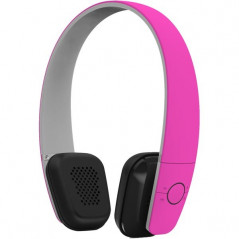 Over-ear - F1 Vita bluetooth-headset i stilren rosa färg