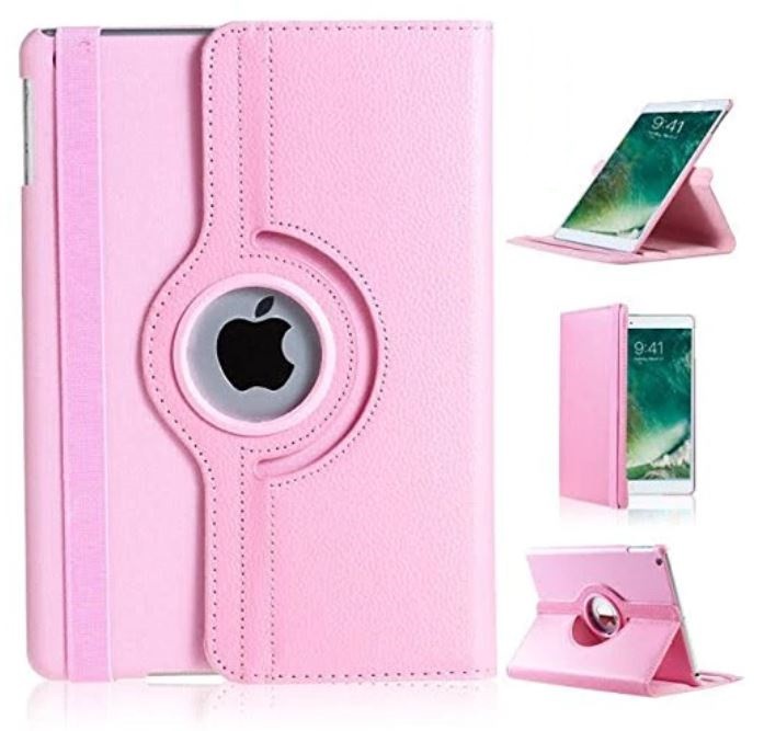 Fodral med roterande stöd till iPad 10.2" (2019/2020/2021) 7th, 8th och 9th Gen (ljusrosa)