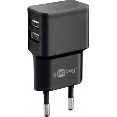 Mobiltillbehör - Goobay strömadapter med 2xUSB med 2.4A