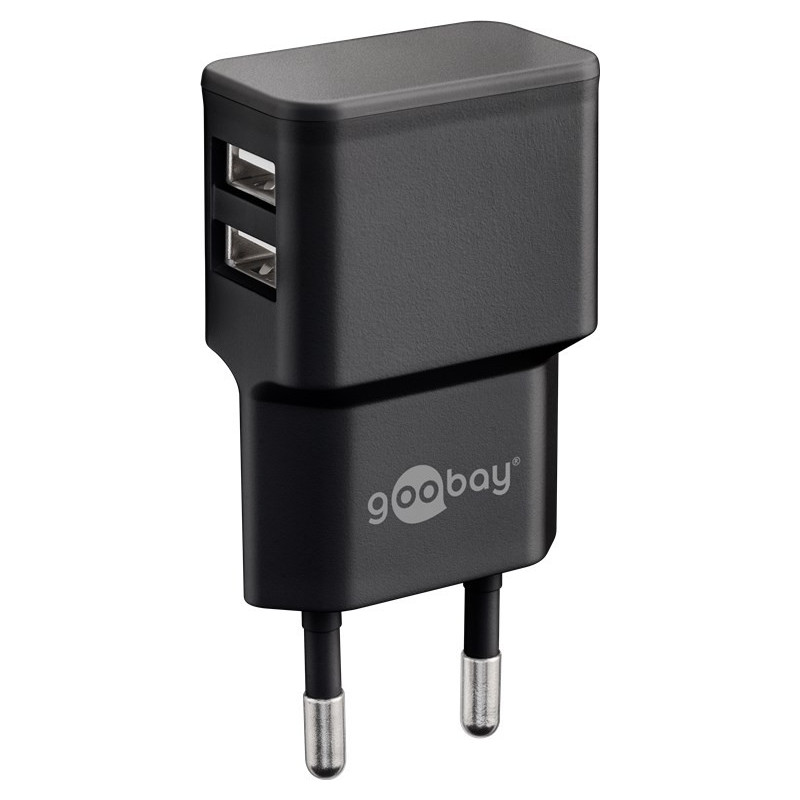 Mobiltillbehör - Goobay strömadapter med 2xUSB med 2.4A