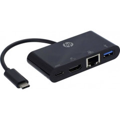USB-kablar & USB-hubb - USB-C-Hubb med HDMI, USB-C, USB 3.0 och Ethernet anslutning