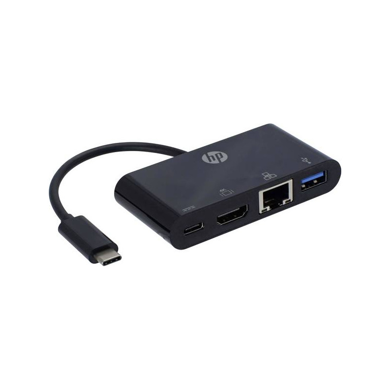 USB-kablar & USB-hubb - USB-C-Hubb med HDMI, USB-C, USB 3.0 och Ethernet anslutning