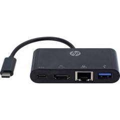 USB-kablar & USB-hubb - USB-C-Hubb med HDMI, USB-C, USB 3.0 och Ethernet anslutning