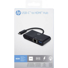 USB-kablar & USB-hubb - USB-C-Hubb med HDMI, USB-C, USB 3.0 och Ethernet anslutning