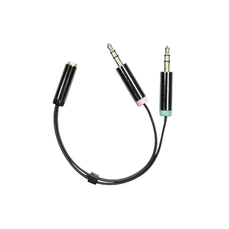 Övriga tillbehör - Headsetadapter 3.5mm ha mic/stereo till 3.5mm ho 4-pin