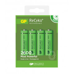 Batterier & batteritestare - GP 4st laddningsbara AA-batterier (2600 mAh)