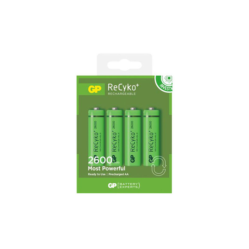 Batterier & batteritestare - GP 4st laddningsbara AA-batterier (2600 mAh)