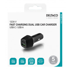 Billaddare mobiltelefon - Billaddare med snabbladdning och dubbla USB-uttag