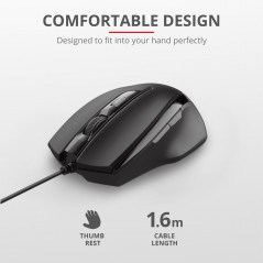 Gamingmus - Trust Voca Ergonomisk USB mus