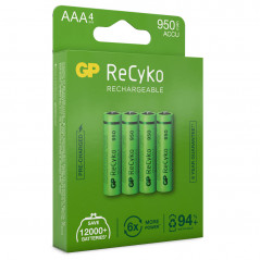 Batteri - GP ReCyko 4st laddningsbara AAA-batterier (950 mAh)