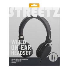 Over-ear - Streetz hörlurar med mikrofon i flera färger Svart/Vit/Rosa/Blå