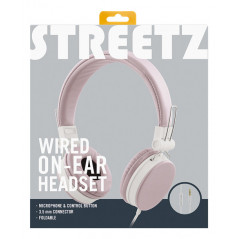 Over-ear - Streetz hörlurar med mikrofon i flera färger Svart/Vit/Rosa/Blå