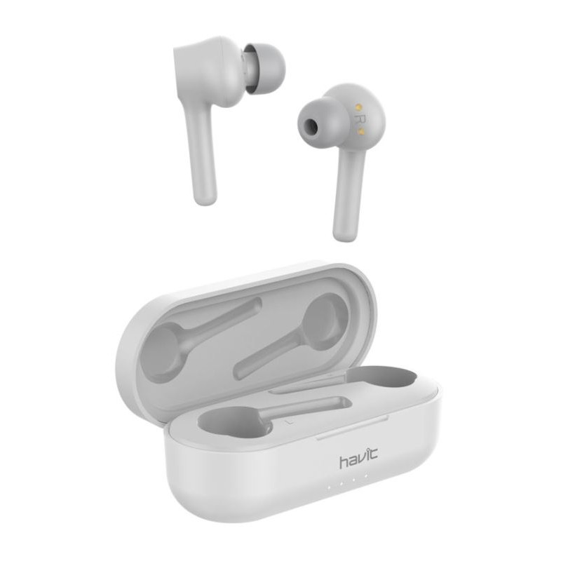Bluetooth hörlurar - Havit bluetooth äkta trådlösa hörlurar (vit) (4.5+11.5H)