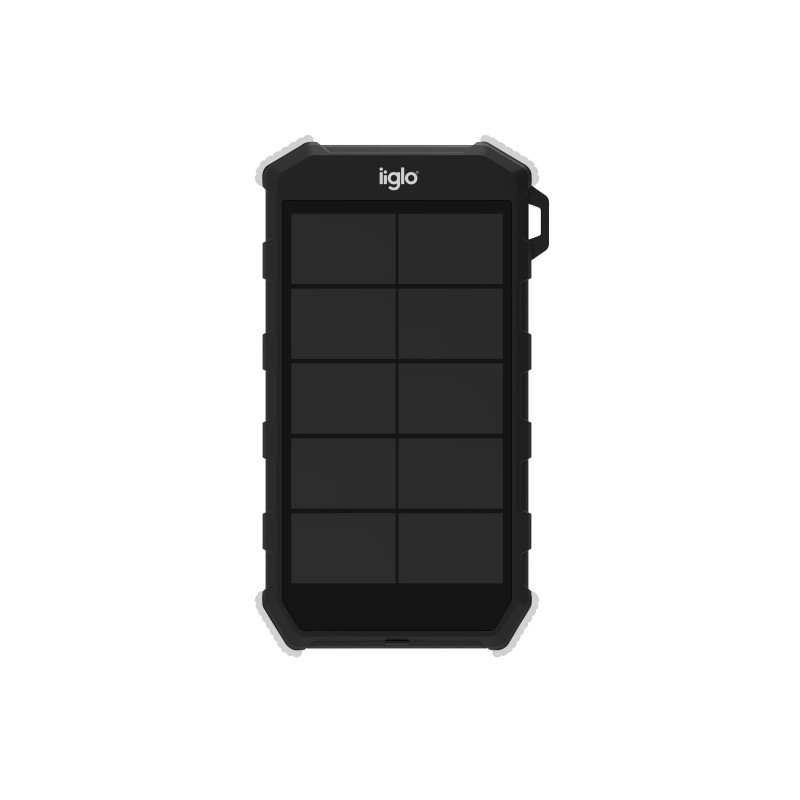 Portabla batterier - iiglo PowerBank batteri på 20.000mAh med solcellsladdning