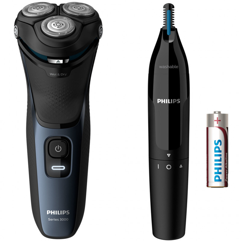 Personvård - Philips Rakapparat Shaver series 3000 + Nästrimmer NT1150