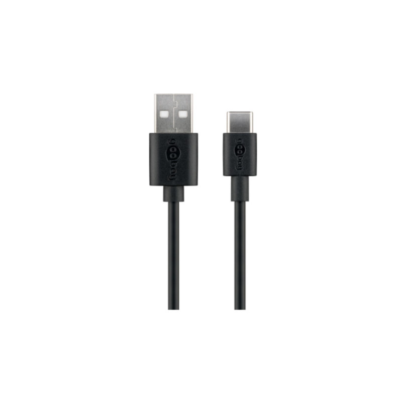 USB-C kabel - Goobay USB-C till USB-kabel ladd & synk i flera längder 3A 15W, svart