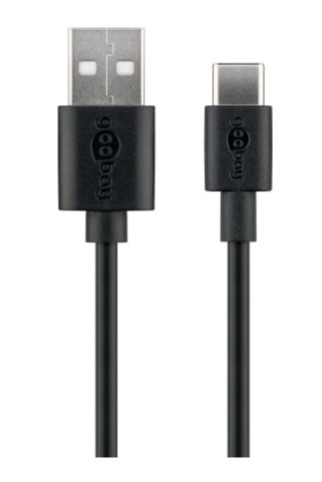 Goobay USB-C till USB-kabel i flera längder, svart (0.5 meter)