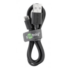 Goobay USB-C till USB-kabel ladd & synk i flera längder 3A 15W, svart