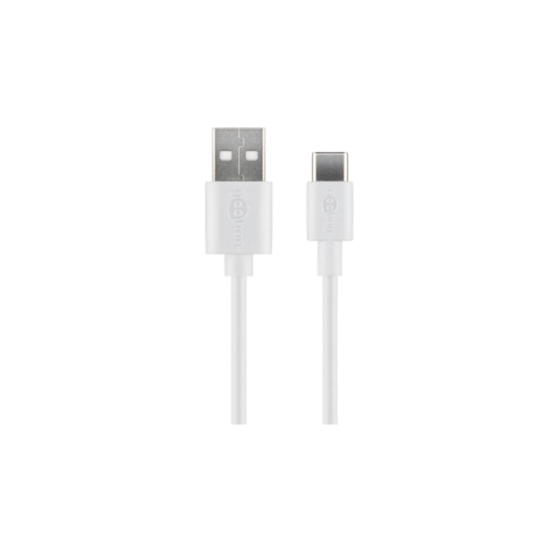 USB-C kabel - Goobay USB-C till USB-kabel ladd & synk i flera längder 3A 15W, vit